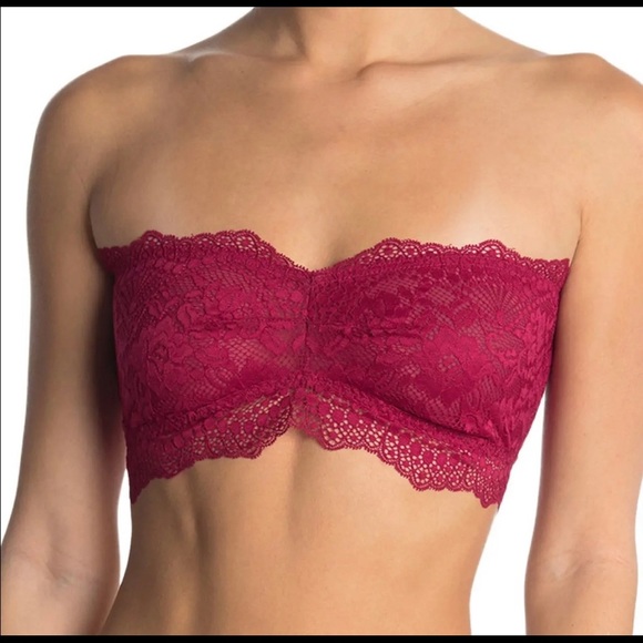 Free People “Lacey Looks” Bandeau Burgundy NWT - Picture 4 of 6